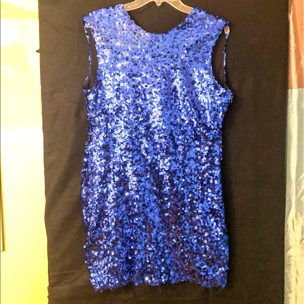 Lucca Couture Blue Sleeveless Sequin Women’s Dress